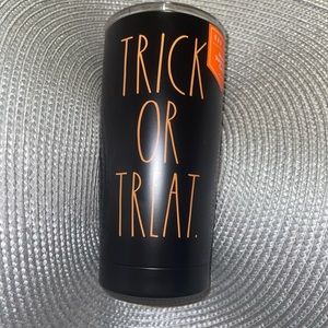 Rae Dunn BLACK TRICK OR TREAT Tumbler w/ Lid 17oz